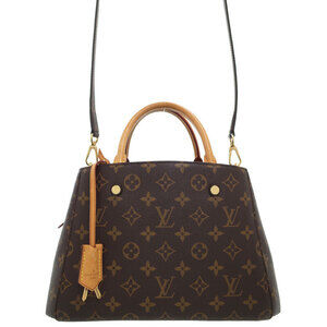 Louis Vuitton Monogram Leather Montaigne 2way Shoulder Bag Brown